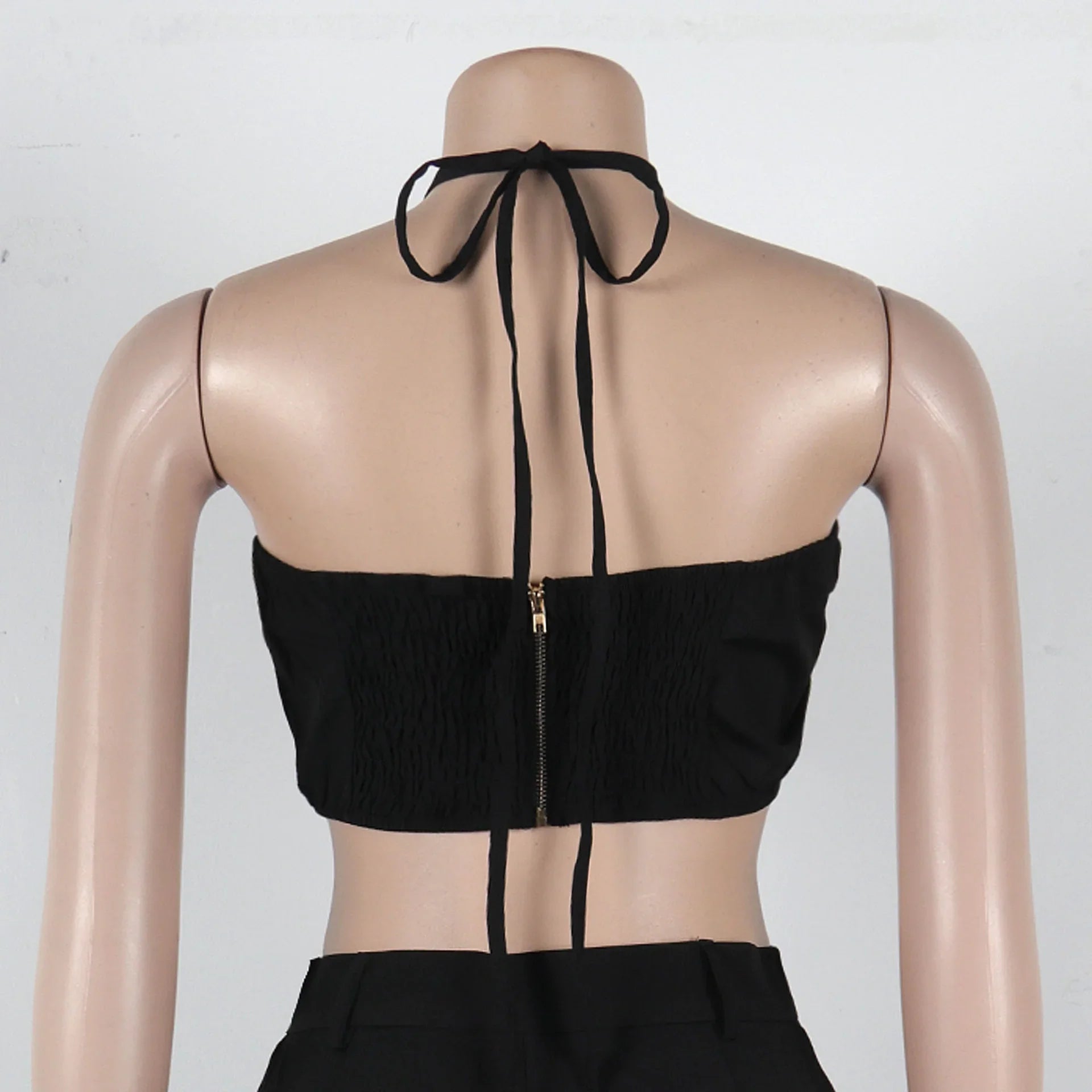 Beacon Falls Sleeveless Strapless Wide Leg Hole Hollow Out Two Piece Set