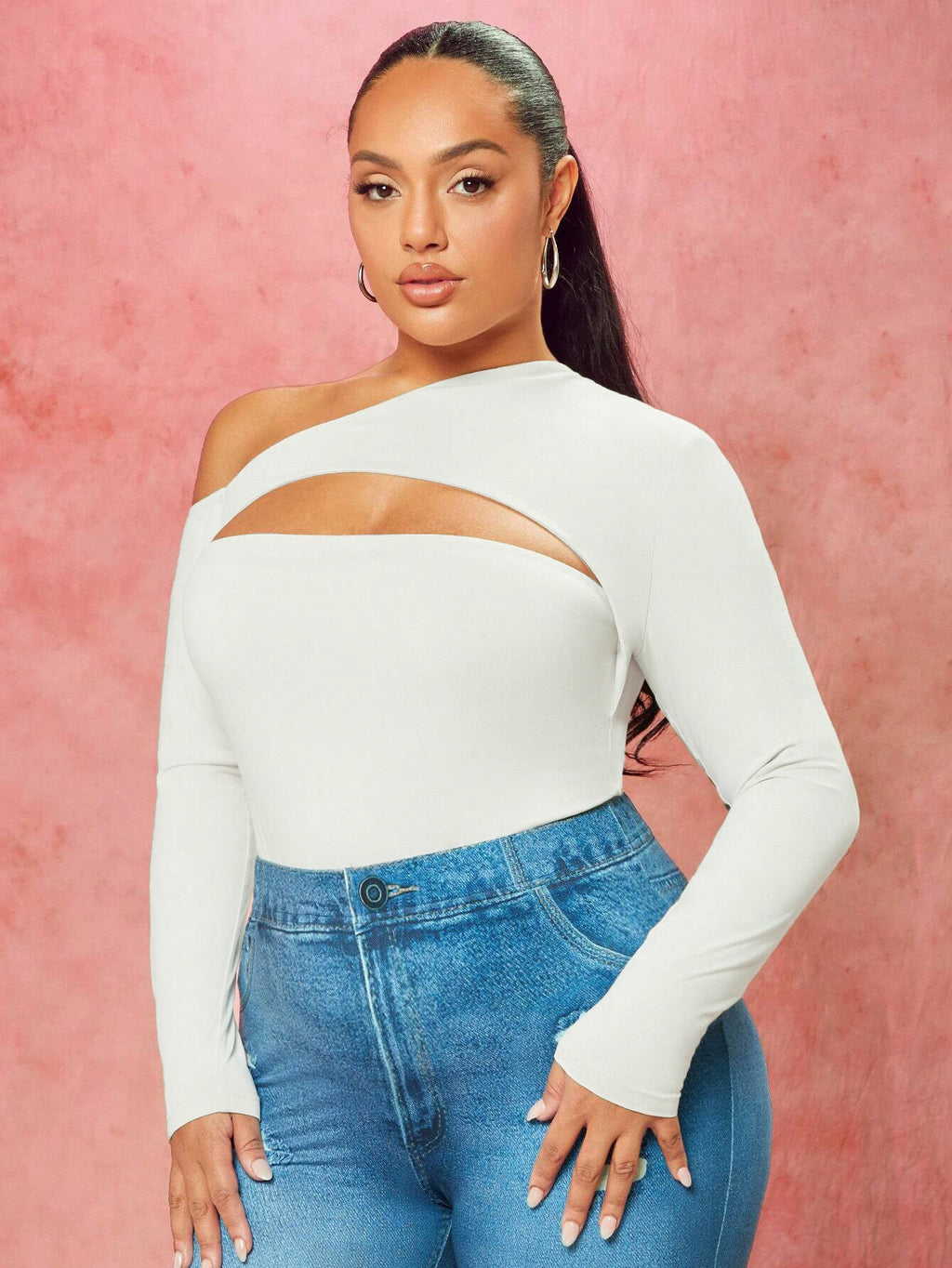 Plus Size Women Elegant Intellectual T shirt Autumn Winter Diagonal Collar Slim Top