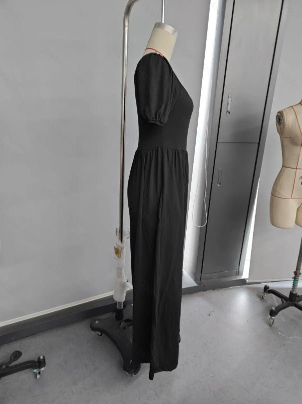 Wal Mart Spring Summer Sexy High Elastic Solid Color Women Jumpsuit
