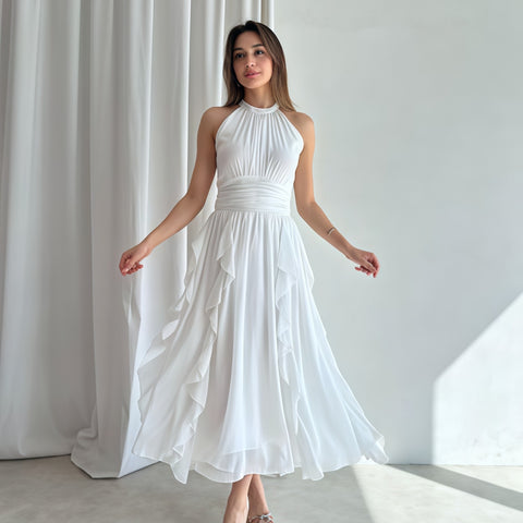 Asheboro Clothing French Ruffled Waist Slimming Dress