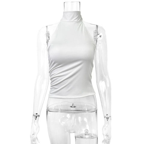 Sleeveless  Exposed Cropped Women