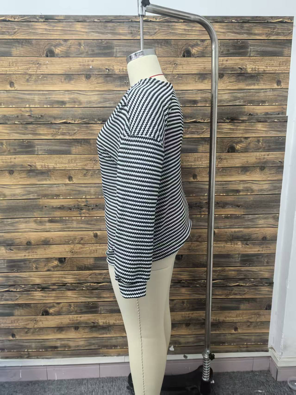 Plus Size Striped Color Block Crew Neck Pullover Women Office All Matching Drop Shoulder Long Sleeve T shirt Women