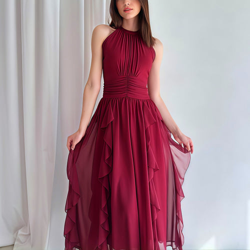 Asheboro Clothing French Ruffled Waist Slimming Dress