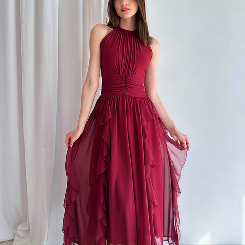 Asheboro Clothing French Ruffled Waist Slimming Dress