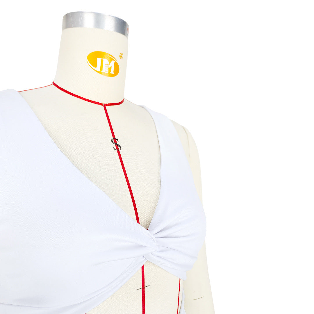 Women Clothing Solid Color Slimming Hollow Out Cutout Twist Bell Jumpsuits