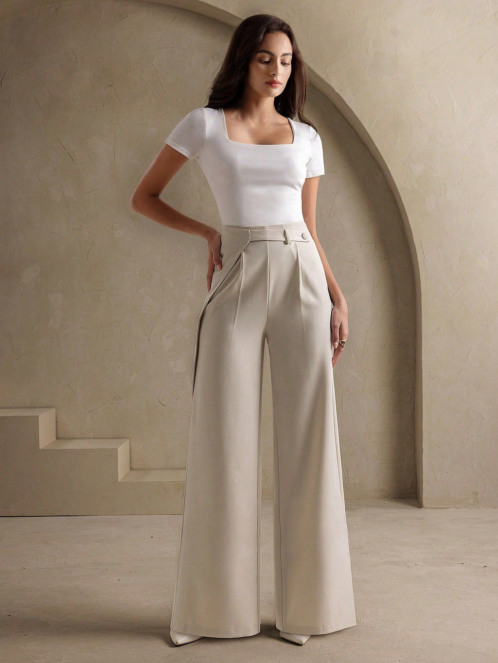 Spring Autumn Popular Slimming Women Casual Pants Loose Drooping High Grade A line Small Wide Leg Pants
