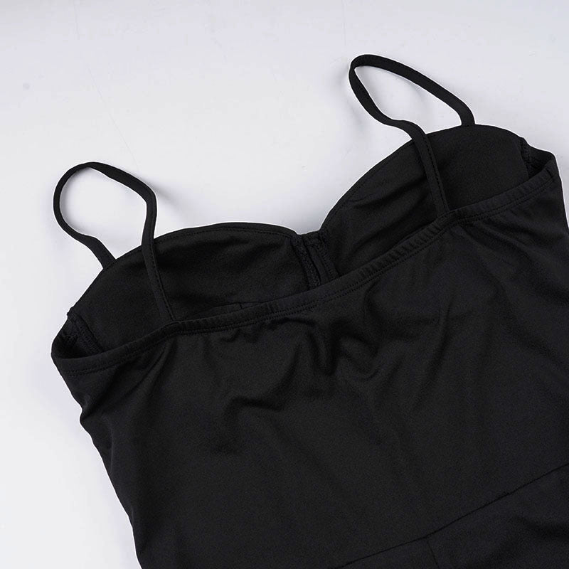 Solid Color Slim Fit with Brassiere Pad Drawstring Slim Fit Sexy Siamese Trousers Micro Pull Jumpsuit for Women