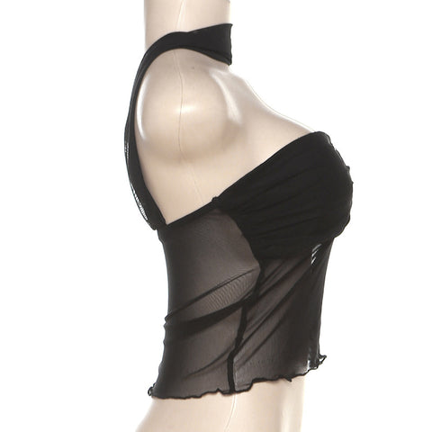 Halter Off Neck Low Cut See through