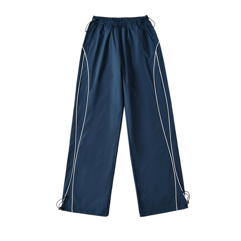 Sports Straight Casual Pants Women Summer Sexy Loose Slimming Drawstring Ankle Tied Wide Leg Pants