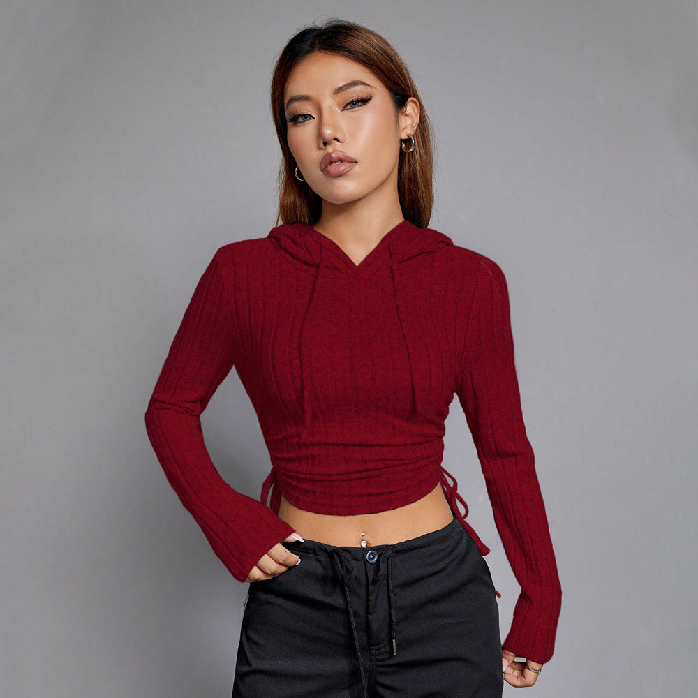 Women Trendy Fall Slim Wine Hood