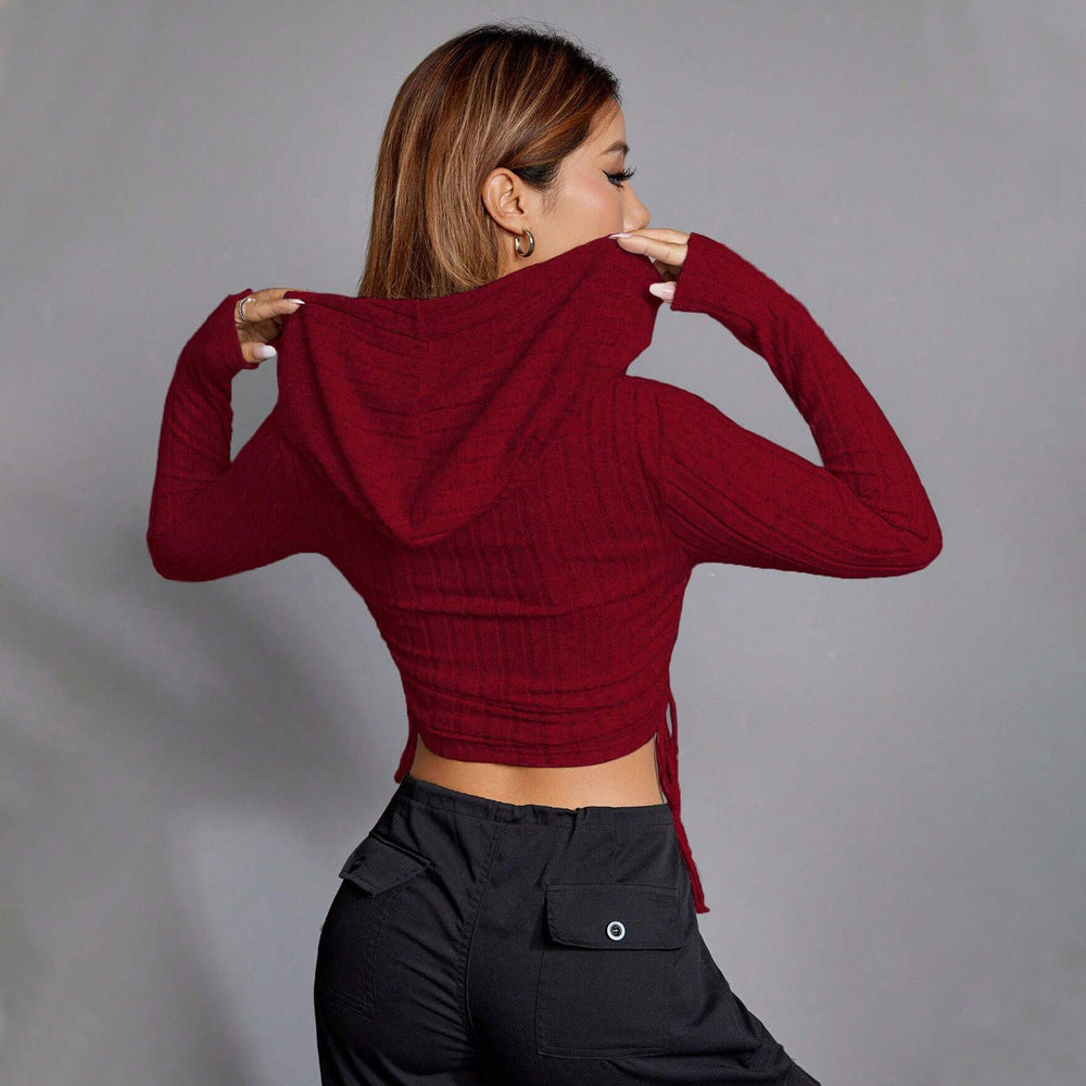 Women Trendy Fall Slim Wine Hood