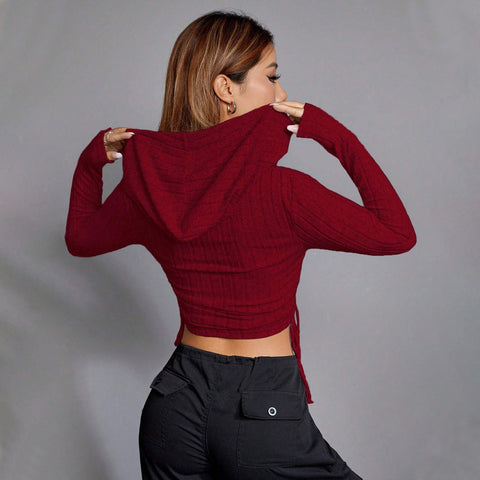 Women Trendy Fall Slim Wine Hood