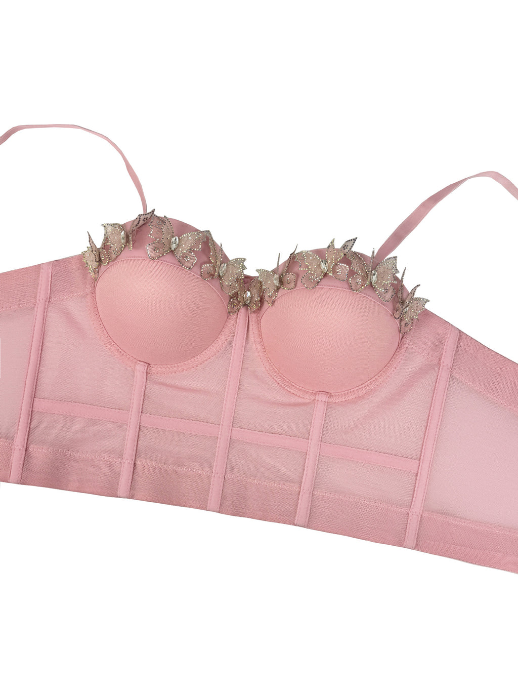 Sabana Perdida Three Dimensional Butterfly Decorative Camisole Mesh Sexy Top