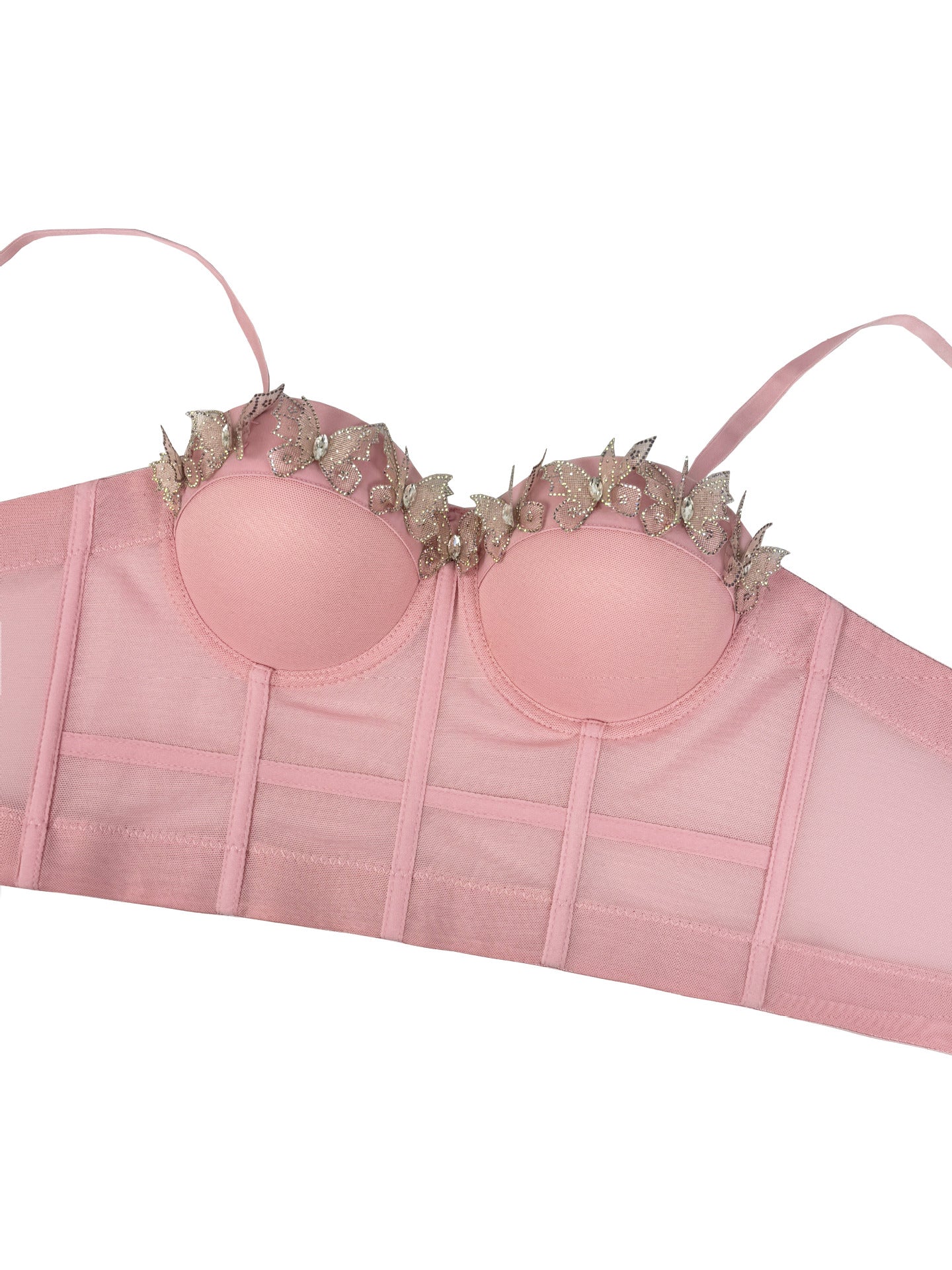 Sabana Perdida Three Dimensional Butterfly Decorative Camisole Mesh Sexy Top