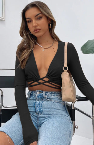 Long Spring Deep V Plunge Strap Sexy