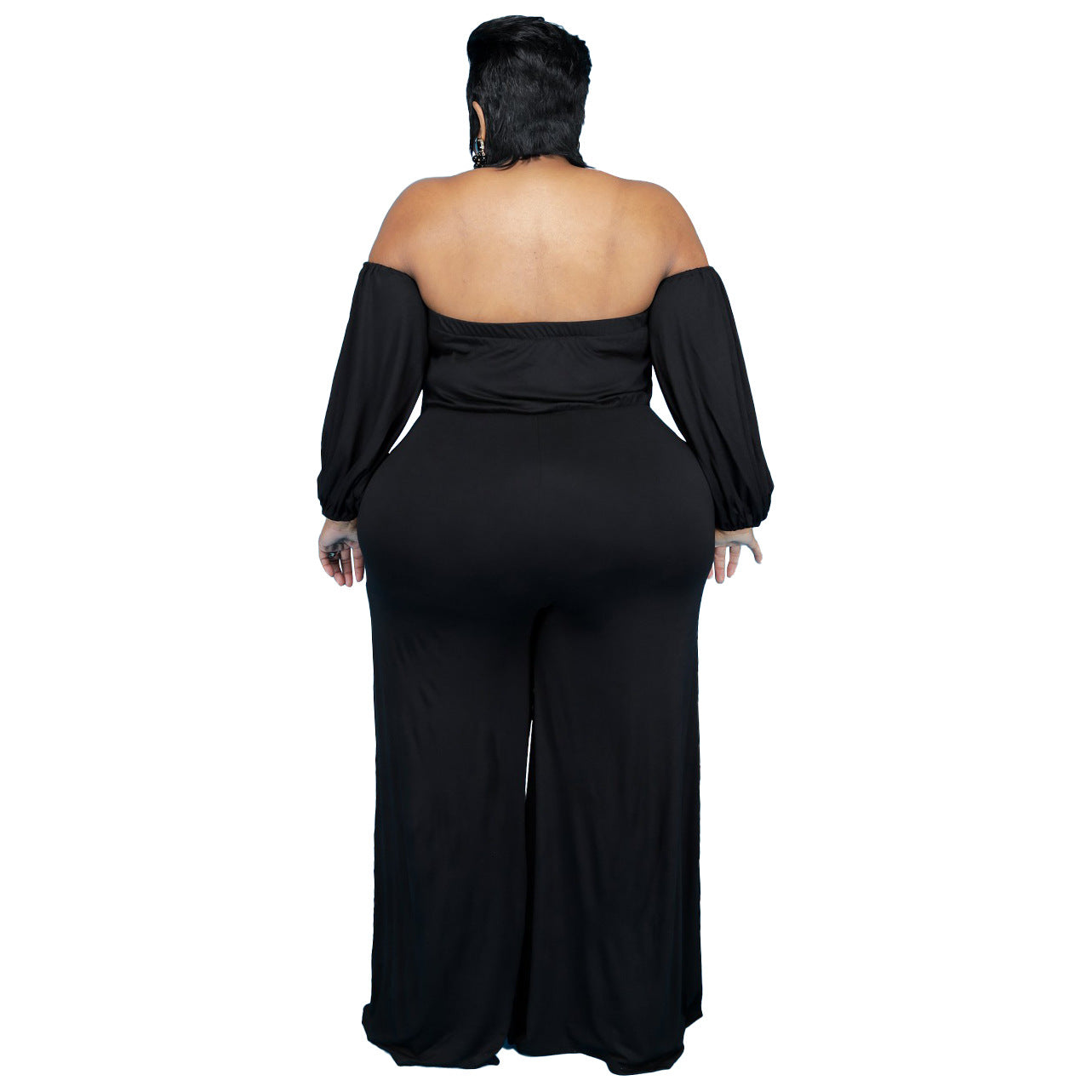 Plus Size Sexy Tube Solid Color Jumpsuit Wide jumpsuit