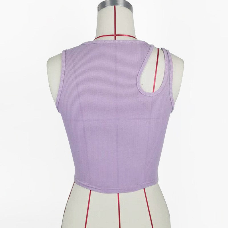 Summer Women Sleeveless Tight Solid Vest