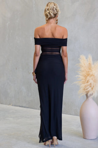 Dubai Split Ruffled Solid Color Hollow Out Cutout Mesh Sheath Dress