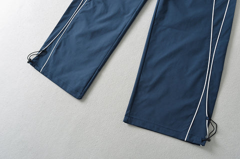Sports Straight Casual Pants Women Summer Sexy Loose Slimming Drawstring Ankle Tied Wide Leg Pants