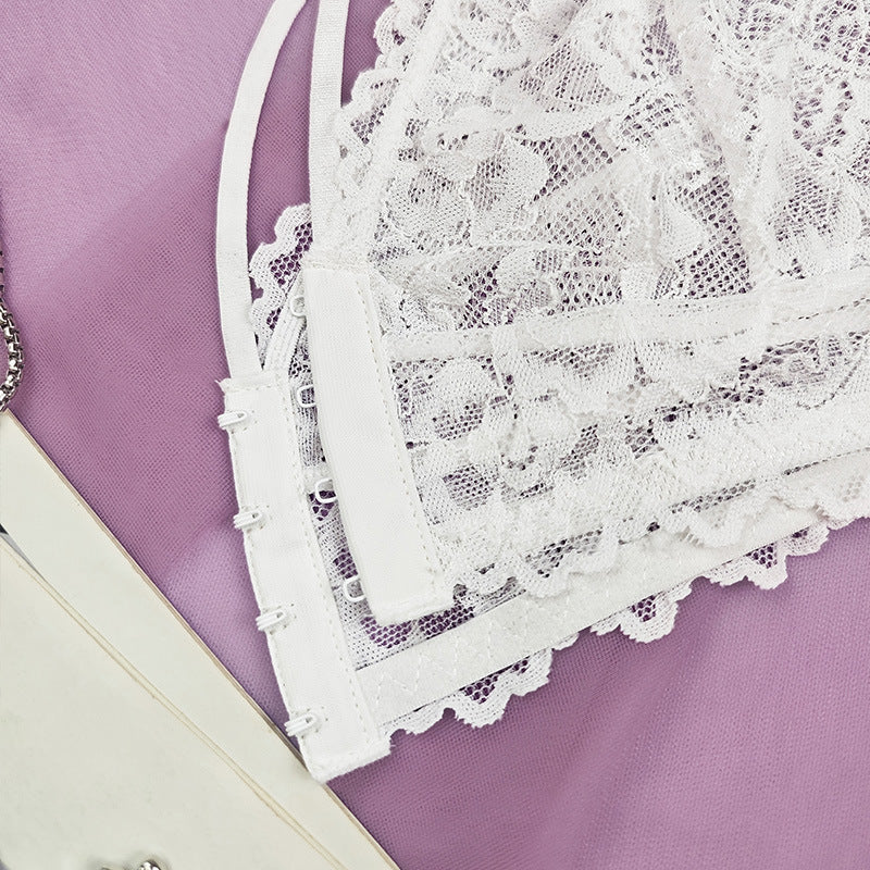 Lace Sexy V neck Inner Suspender without Chest Pad