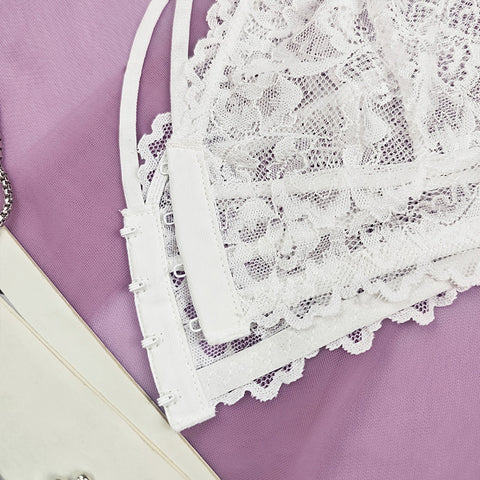 Lace Sexy V neck Inner Suspender without Chest Pad