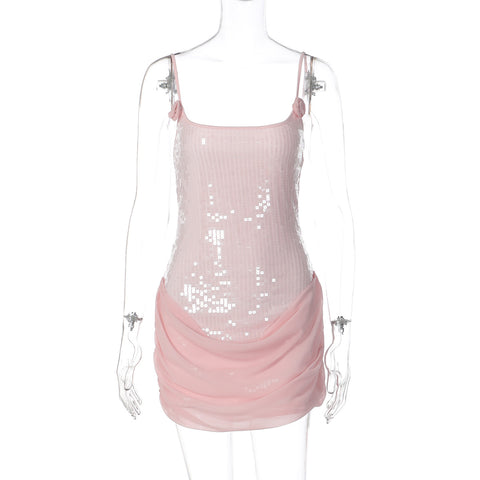 Costa Rica Sleeveless Slim Slim Sexy Bandeau Sling Collage Gauzy Package Hip Dress