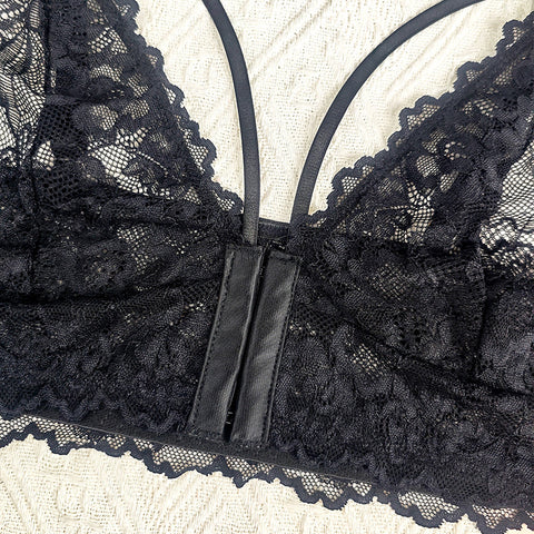 Lace Sexy V neck Inner Suspender without Chest Pad