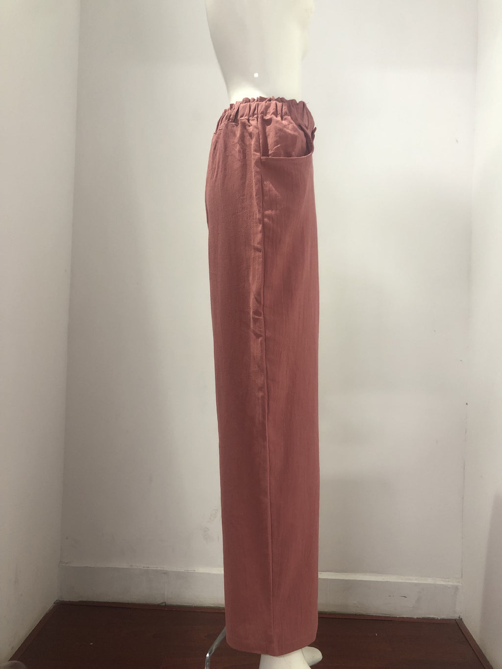 Women Clothing Summer Solid Color Cotton Linen Loose High Waist Casual Trousers