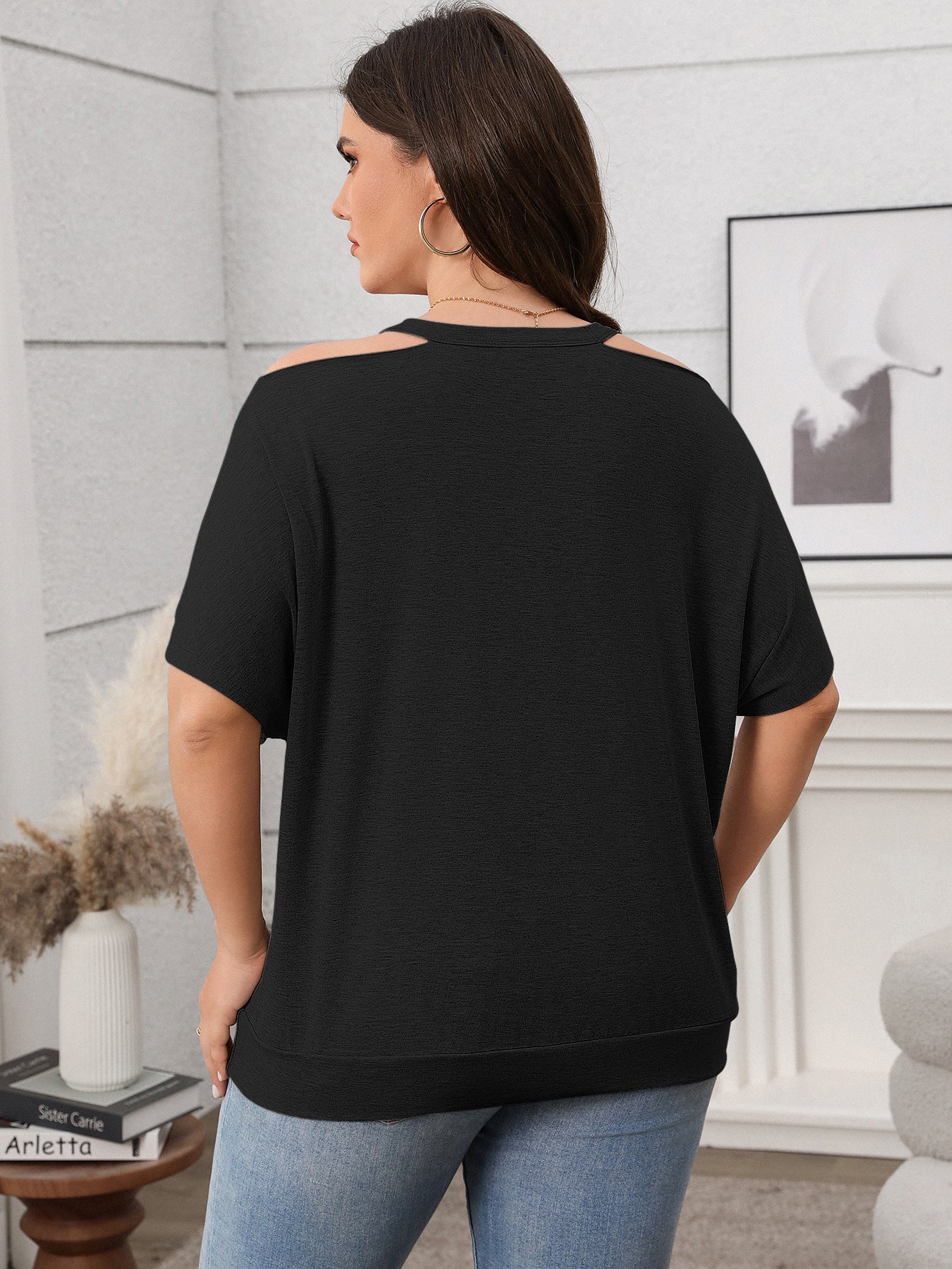 Plus Size Spring Casual Women Clothing Shor Sleeved off Shoulder Top for Women