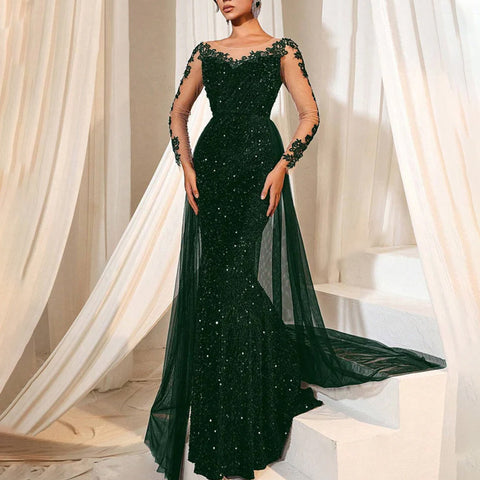 Israel Graceful Fashionable Elegant Long Lace Party Evening Dress