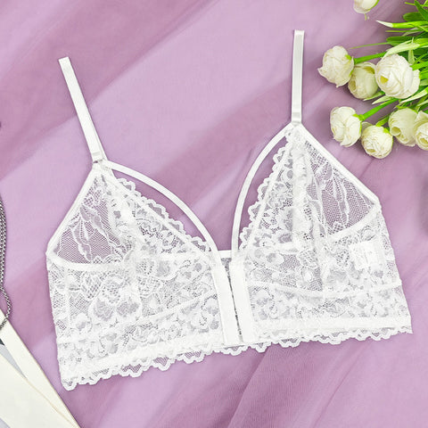 Lace Sexy V neck Inner Suspender without Chest Pad
