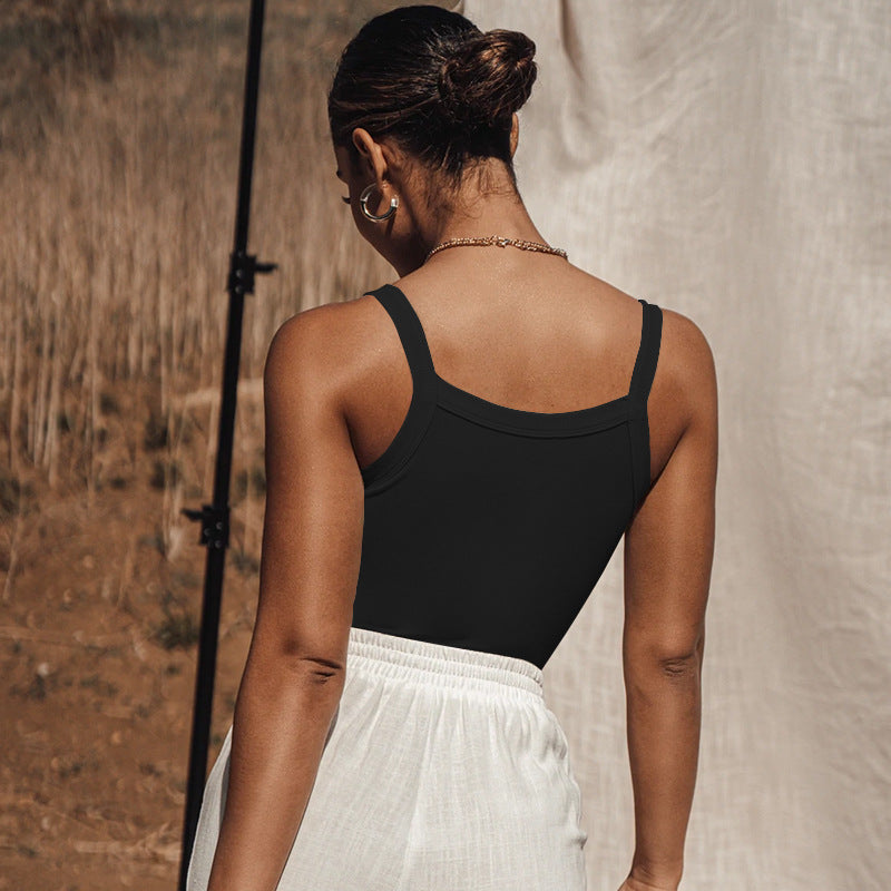 Women Thread Knitted Bare Cropped Vest