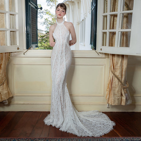 Constanza Retro Morning Gowns Bridal Wedding Toast White Dress