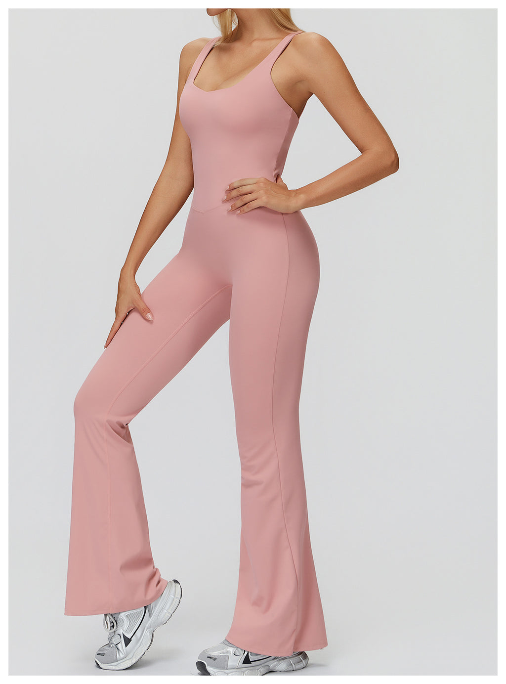 Brushed Yoga Clothes Cross Back Micro Pull Wide Leg Jumpsuit Running Sports Fitness Clothes Women