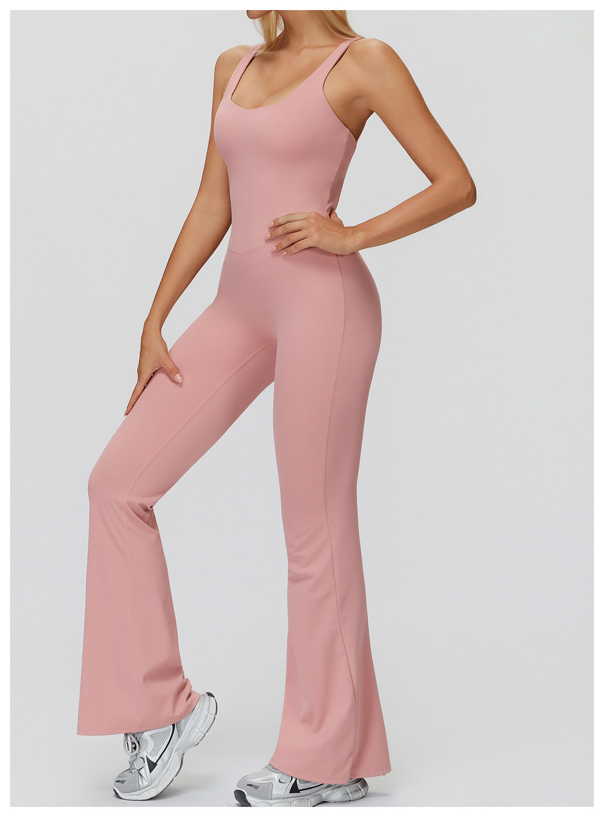 Brushed Yoga Clothes Cross Back Micro Pull Wide Leg Jumpsuit Running Sports Fitness Clothes Women