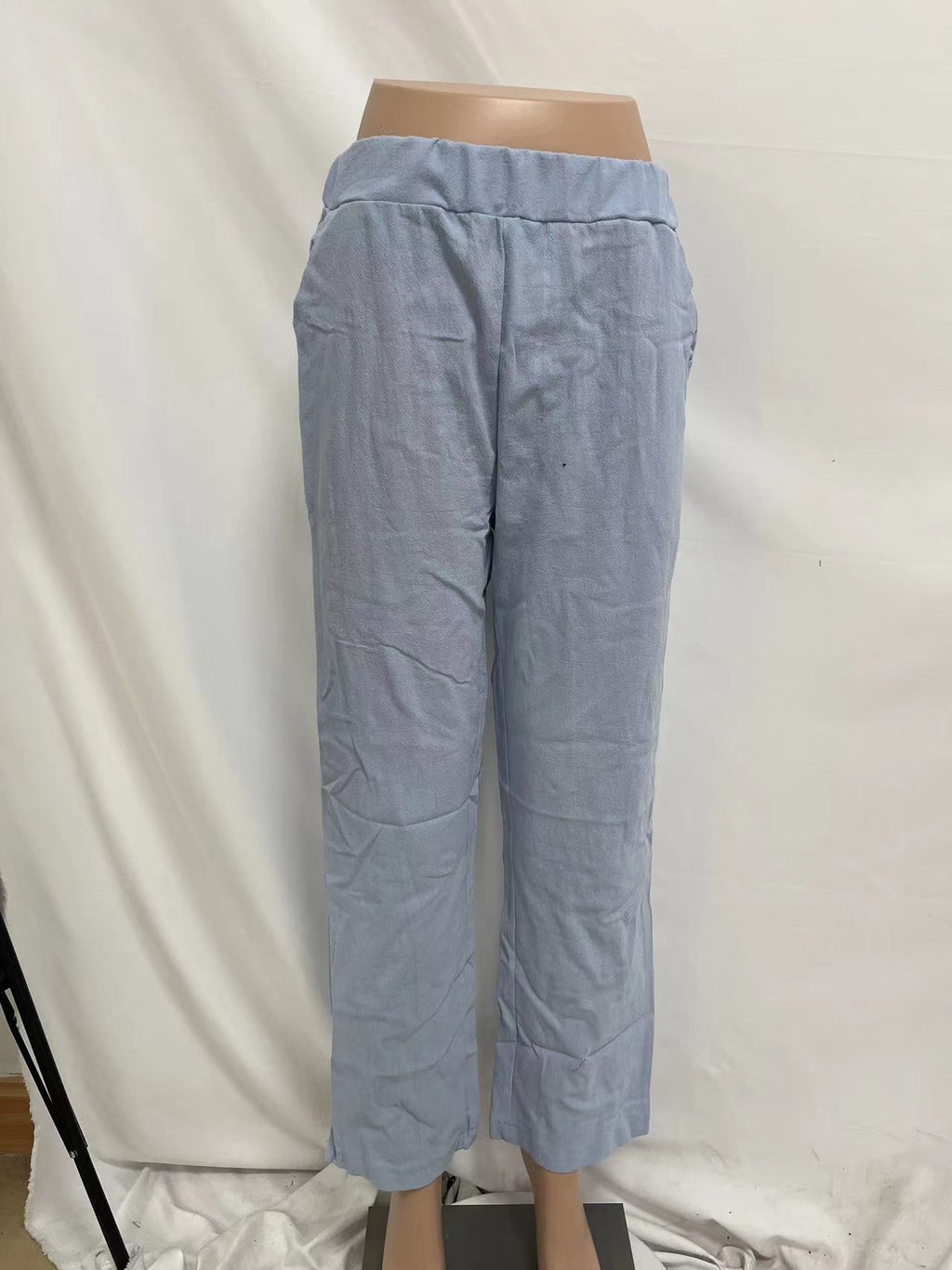 Summer Dried Shrimp Women Casual Elastic Straight Leg Trousers