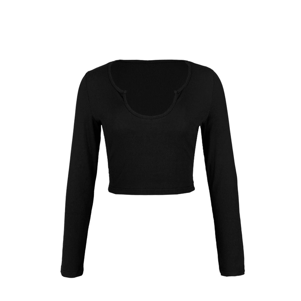 Women Comfortable Stripe U Neck Long Sleeved