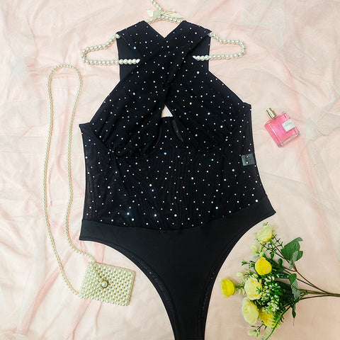 Plus Size Sexy Jumpsuit Open Crotch See through Underwear Free off Fishnet Clothes