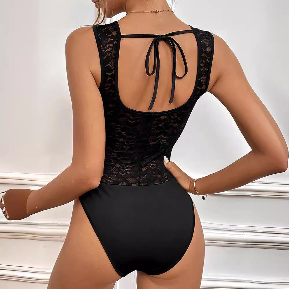 Summer Women Lace Sleeveless Solid