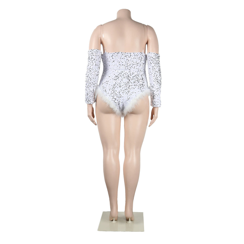 Sexy Slim Fit Feather Sequin Jumpsuit