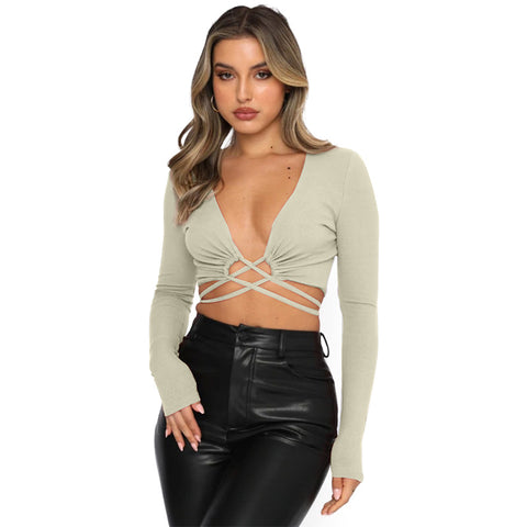 Long Spring Deep V Plunge Strap Sexy