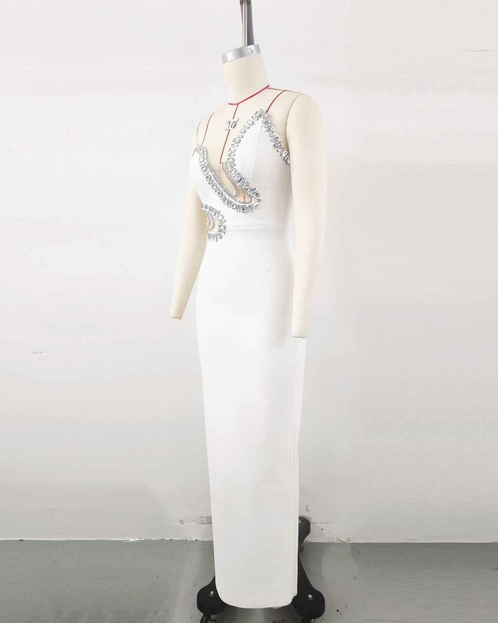 Mount Tabor High Quality Europe Sexy Maxi Empire Diamonds Lace Dress