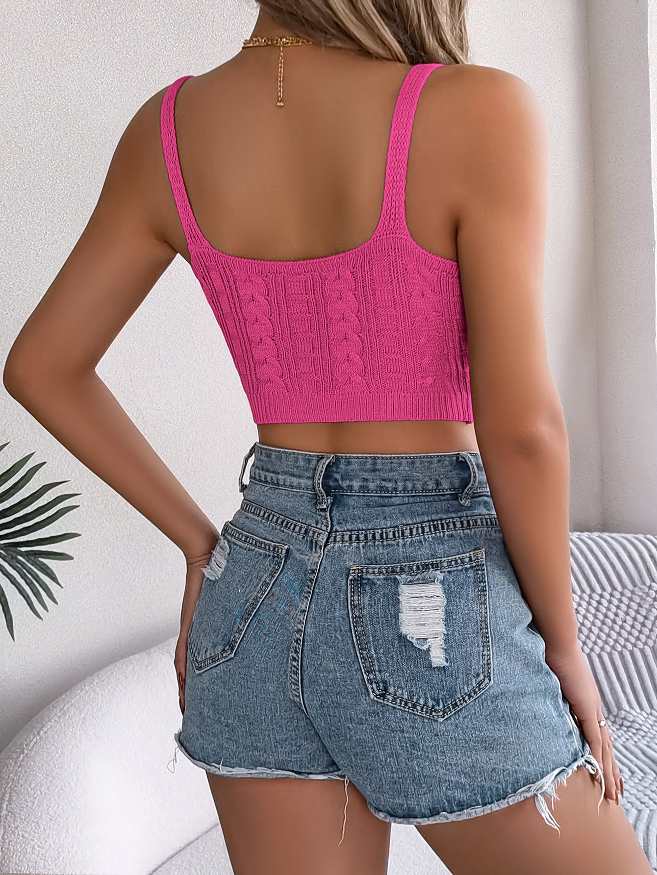 Spring Solid V neck Knitwear Women