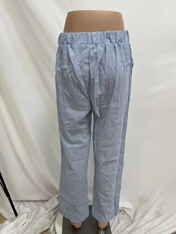 Summer Dried Shrimp Women Casual Elastic Straight Leg Trousers