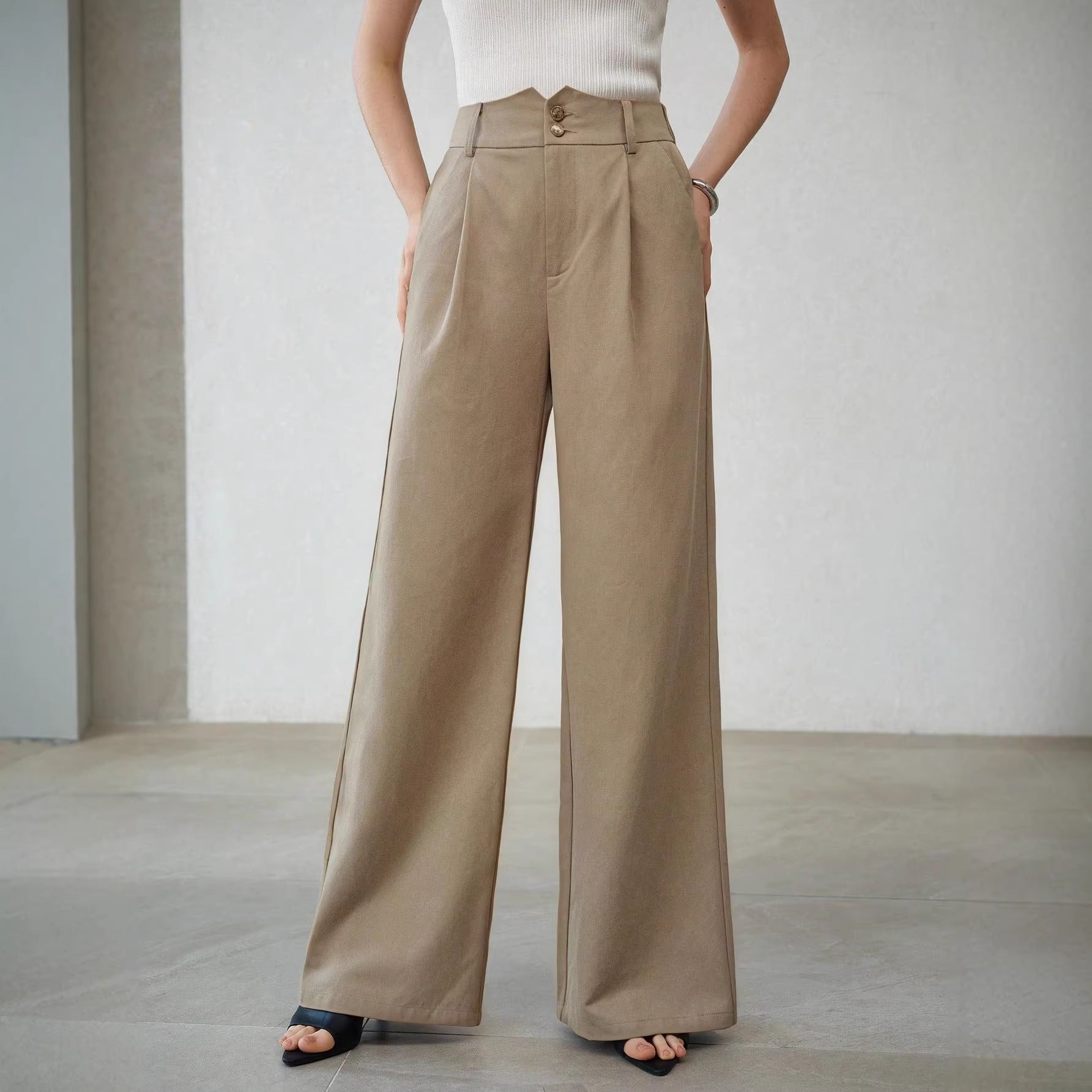 Lazy Loose Pants Slimming Light Luxury Straight Small Women Spring Summer Casual Pants