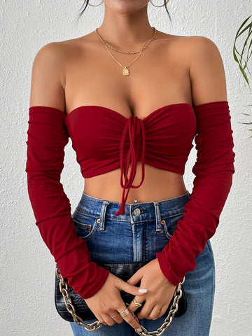 women  Slimming  Drawstring Long  Vest