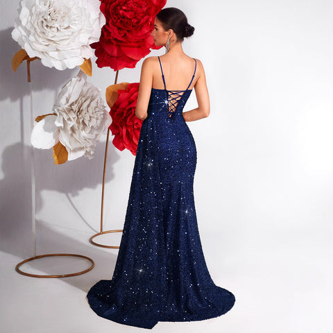 Espaillat High End Heavy Industry High Grade Elegant Slim Fit Sequined Dress
