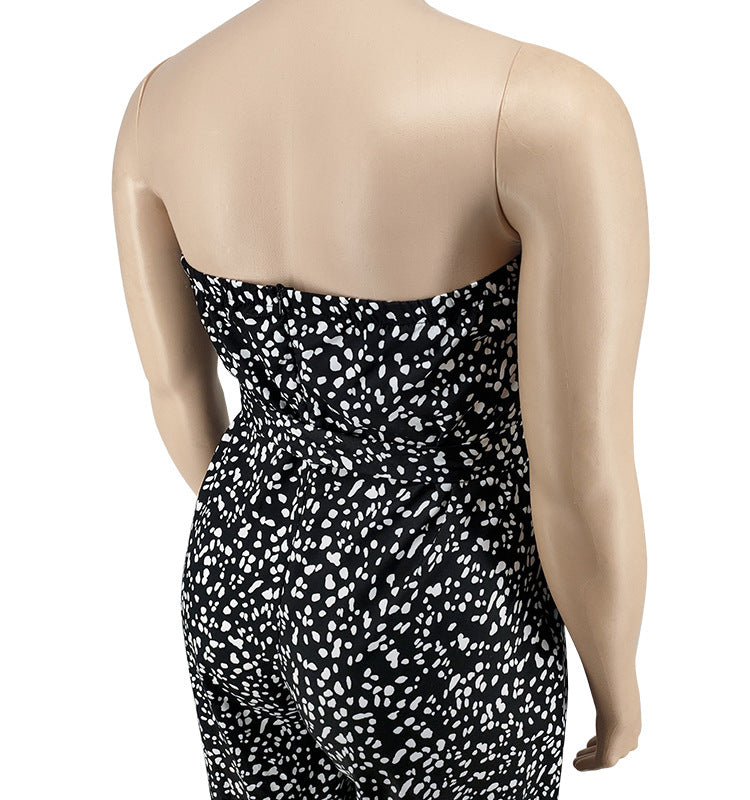Plus Size Women Clothes off the Shoulder Spring Tube Jumpsuit