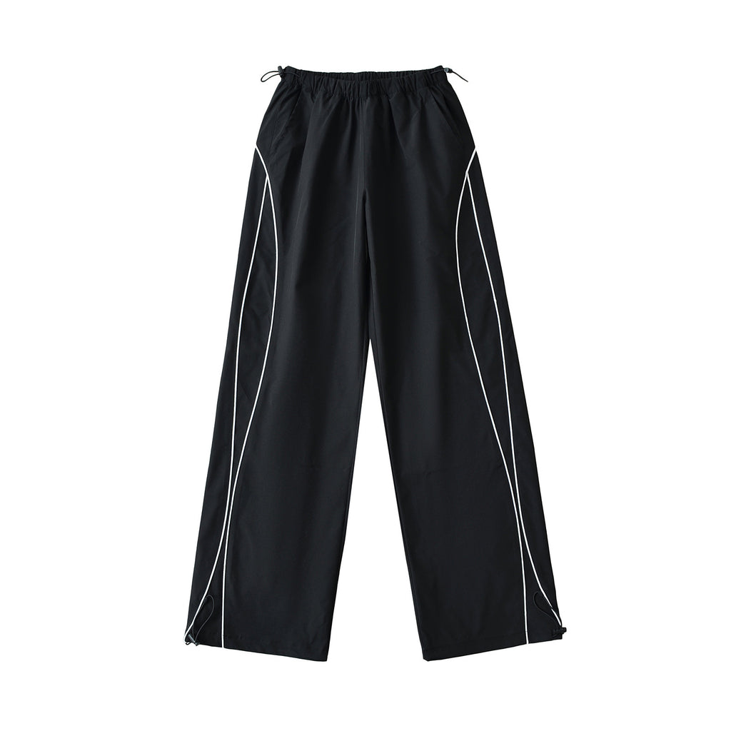 Sports Straight Casual Pants Women Summer Sexy Loose Slimming Drawstring Ankle Tied Wide Leg Pants