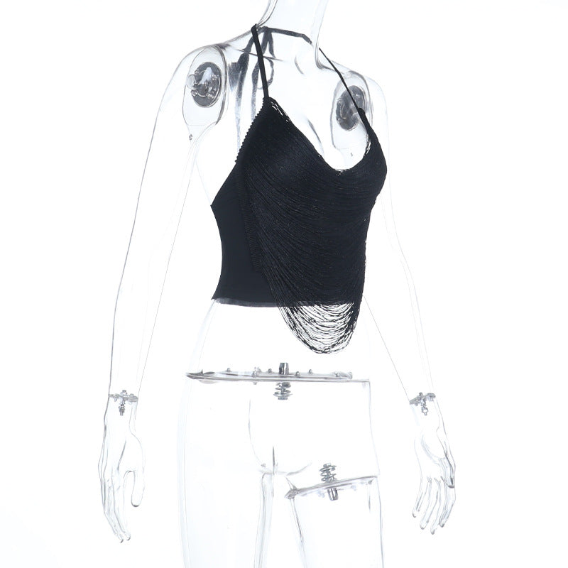 Cropped  Women  Fully Managed Tassel Vest